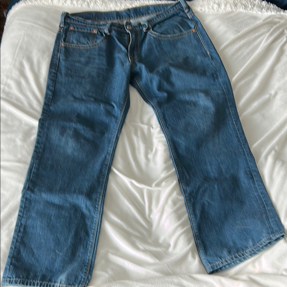 Levi's Relaxed Blue Jeans with Rugged Texture
